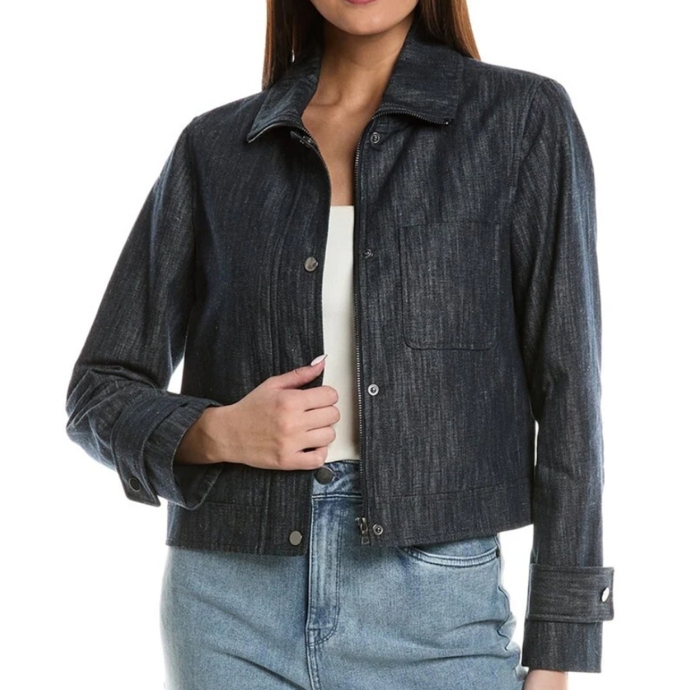Kenneth Cole New York Women's Dark Denim-Look Button Jacket